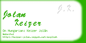 jolan keizer business card